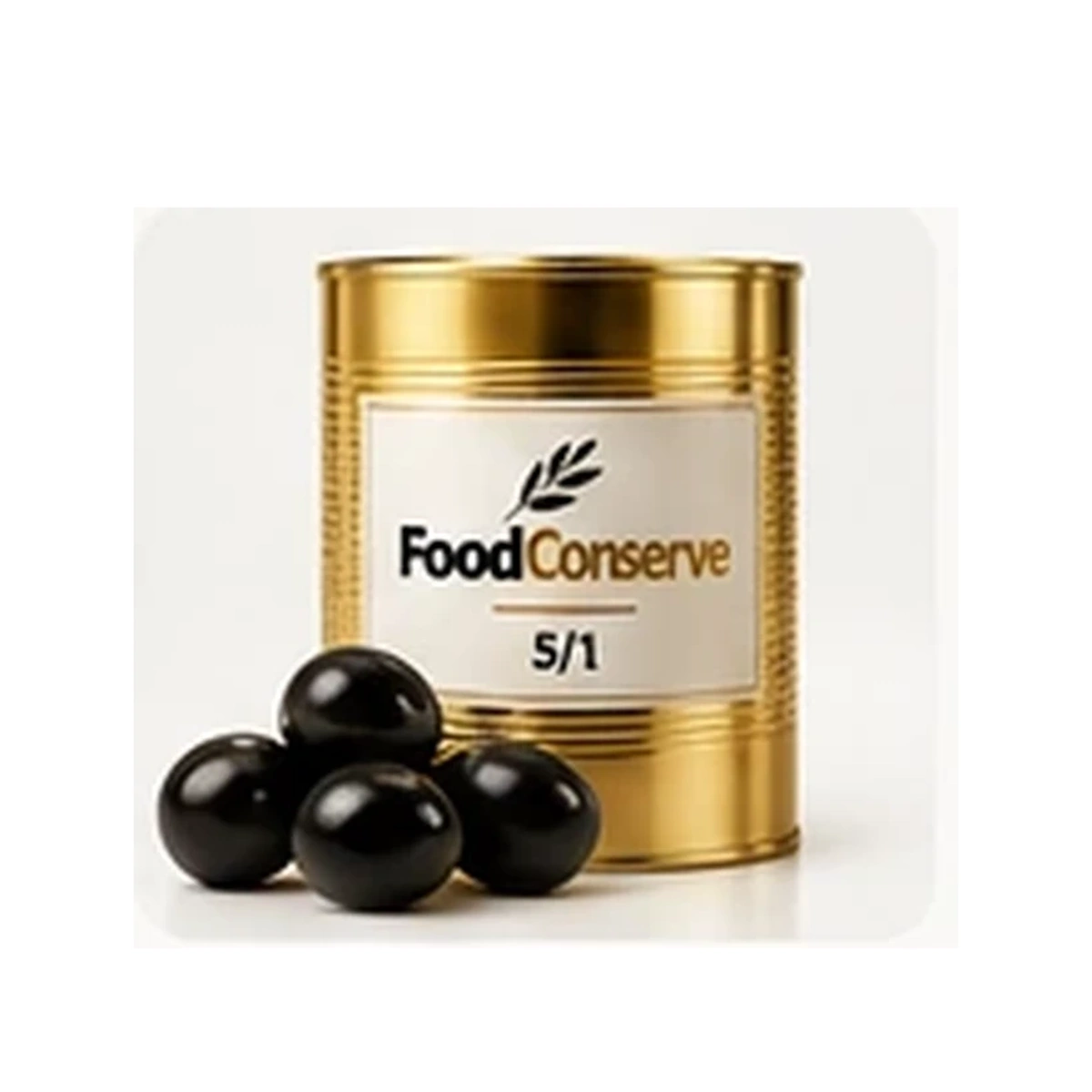 Boîte dorée FoodConserve : Olives noires dénoyautées