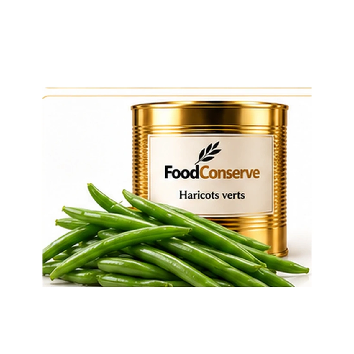 Boîte dorée FoodConserve : Haricots verts