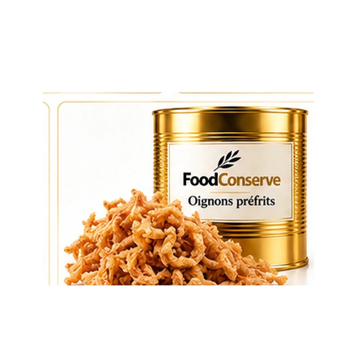 Boîte dorée FoodConserve : Oignons préfrits