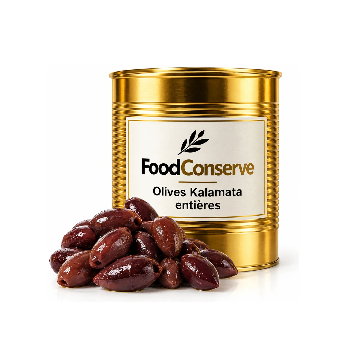 Boîte dorée FoodConserve : Olives Kalamata entières
